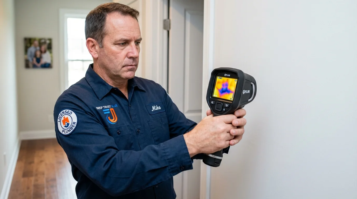 Thermal imaging leak detection by Johns Plumbing LLC in Bettendorf